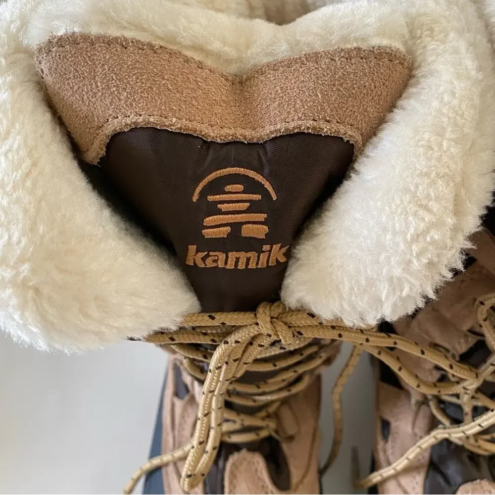 Kamik Snowvalley Waterproof Thinsulate Lined Snow Boots Size 6 Mid Calf Lace Up